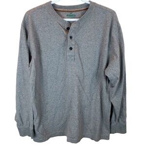 Outdoor Life Light Grey Wilderness Sueded Henley Long Sleeve T-Shirt Men's L